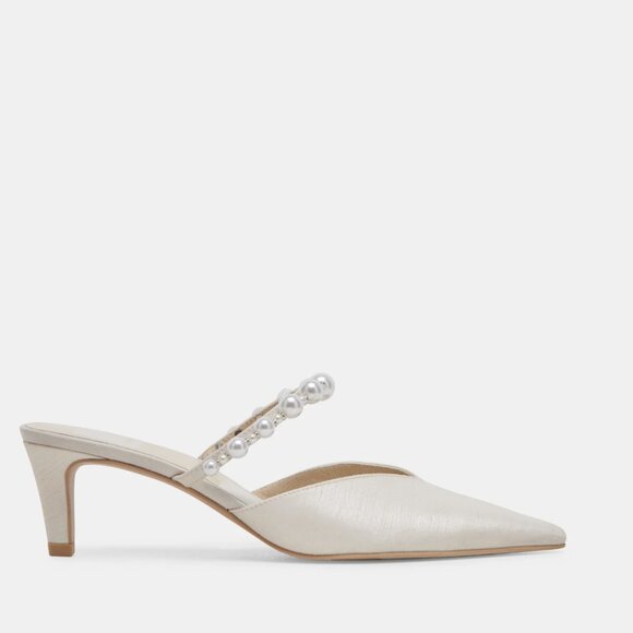 Dolce Vita Sold Out Kanika Pearl Mid Heels Vanilla Pearls Size 7 - Picture 5 of 13